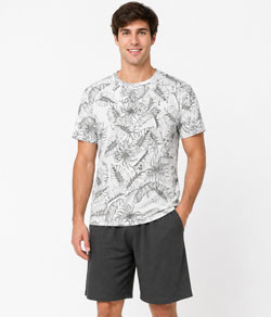 Pijama Curto Masculino Tropical Malwee (1000125040) 100% Algod�o