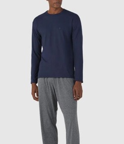 Pijama Masculino Longo Malwee (1000106436) Algodão Azul Marinho