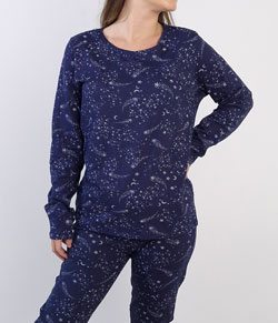 Pijama Feminino Longo Estrela Malwee (1000106560) Algodão