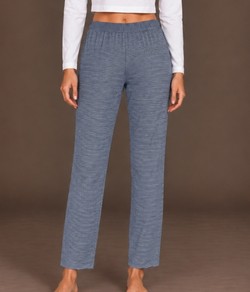 Cal�a Pijama Feminina Listrada Carrot B�sica (1000137075) Azul - Algod�o