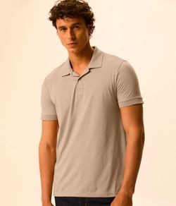 Camisa Polo Pima Malwee (1000137330) 100% Algod�o - Areia
