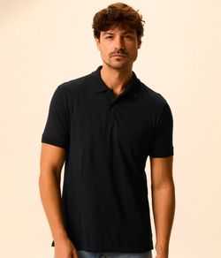 Camisa Polo Pima Malwee (1000137330) 100% Algodão - Preto