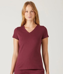 Camiseta Baby Look 100% Algod�o Malwee (1000047373) Vinho
