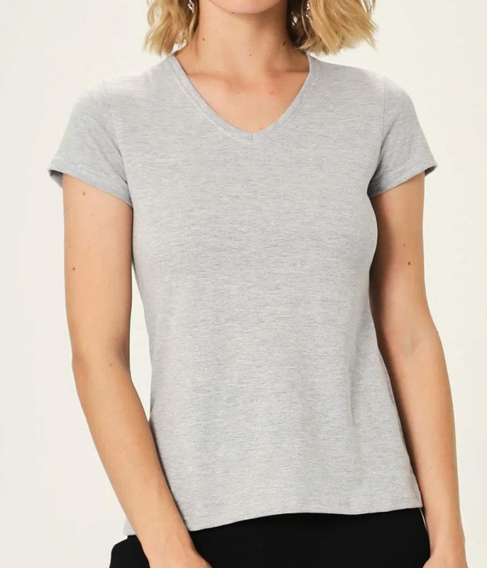 Camiseta Baby Look Malwee (1000047373) 100% Algodão Mescla