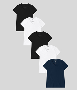 Kit 5 Camisetas Femininas Baby Look Malwee (1000047373) Algod�o
