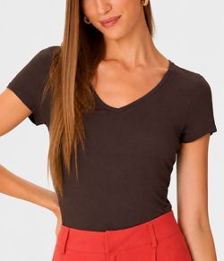 Blusa Mullet Malwee Básicos (1000037400) Viscose - Marrom