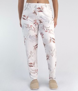 Cal�a Feminina Pijama Floral Branca Malwee (1000117648) Viscose