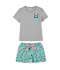 Pijama Feminino Curto Panda Bolso Malwee Liberta (1000077221)