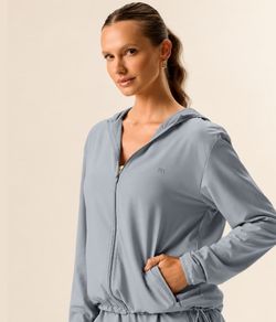 Jaqueta Feminina Esportiva Corta Vento Malwee (1000137882) Cinza