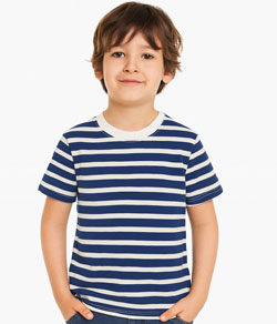 Camiseta Infantil Masculina Listrada Malwee (1000129003) Azul