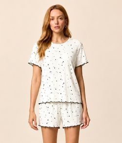 Pijama Feminino Curto Estrelado Malwee (1000139011) Algodão