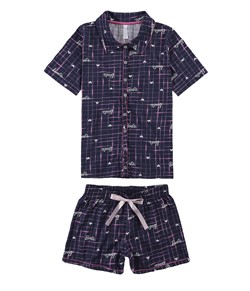 Pijama Feminino Curto Barbie Malwee (1000069040) 100% Algodão