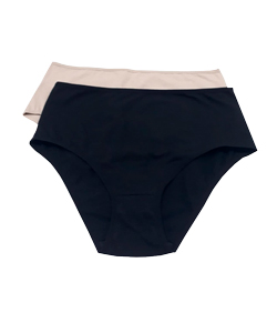 Kit 2 Calcinhas Altas Cotton/Algod�o My Lady (349) Chocolate/Preto