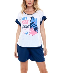 Pijama Feminino Curto Gatinhos NVD (016)