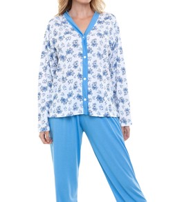 Pijama Feminino Longo Aberto Floral NVD (055)