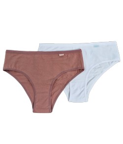 Kit 2 Calcinhas Cotton/Algodão Econfort (KT 02 0004) Branco/Blush