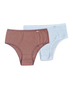 Kit 2 Calcinhas Cavadas Cotton/Algodão Econfort (KT 02 0005) Branco/Blush