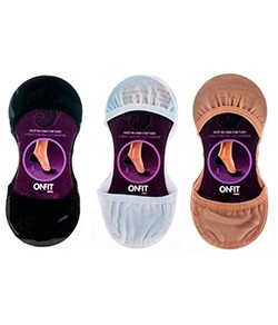 Kit 3 Meias Sapatilha Onfit Invisível Preto/Chocolate/Branco