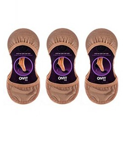 Kit 3 Meias Sapatilha Onfit Invisível chocolate