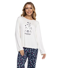 Pijama Feminino Longo Corações Pellin (001) Viscose