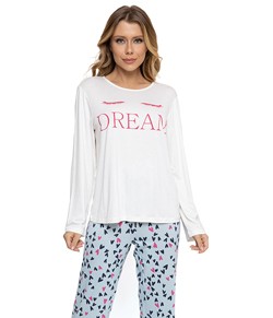 Pijama Feminino Longo Dream Corações Pellin (002) Viscose