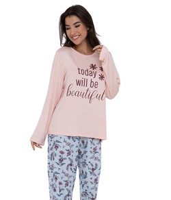 Pijama Feminino Longo Floral Beautiful Pellin (004)