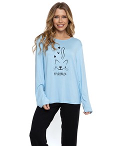 Pijama Feminino Longo Cat Pellin (011) Viscose