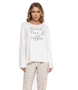 Pijama Feminino Longo Poás Amarelo Pellin (021) Viscose