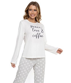 Pijama Feminino Longo Poás Cinza Pellin (021) Viscose