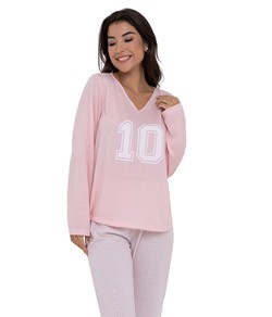 Pijama Feminino Longo Estampado Pellin (210101)