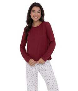 Pijama Feminino Longo Flor Pellin (210108) Viscose