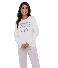 Pijama Feminino Longo Peace Estampado Pellin (210130) Viscose