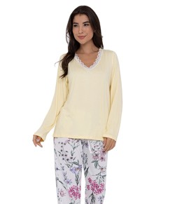 Pijama Feminino Longo Floral Pellin (210151) Viscose