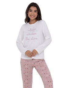 Pijama Feminino Longo Sleep Estampado Pellin (210158) Viscose
