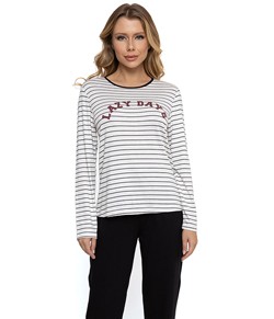 Pijama Feminino Longo Listrado Pellin (G039) Viscose