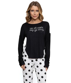 Pijama Feminino Longo Poás Night Pellin (G045) Viscose
