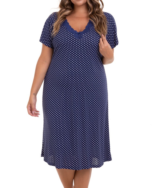 Camisola Curta Poá Liganete Paulienne (C.A6.058.59) Plus Size 