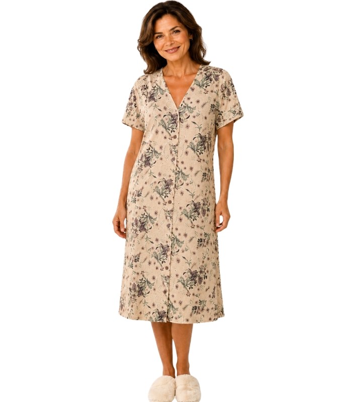 Camisola Aberta Floral Paulienne (063.77) 100% Algod�o
