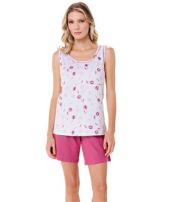 Pijama Feminino Regata Floral Paulienne Cl�ssica (088.73) 100% Algod�o