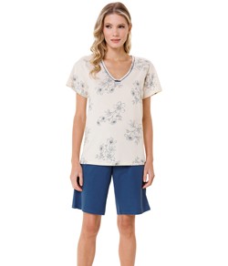 Pijama Feminino Curto Floral Paulienne Cl�ssica (101.73) 100% Algod�o