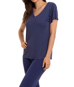 Pijama Feminino Longo Poá Liganete Paulienne (T.L6.173.99)