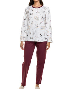 Pijama Feminino Longo Floral Paulienne (533.72) 100% Algodão