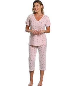 Pijama Feminino Capri Margaridas Paulienne (558.77) 100% Algodão