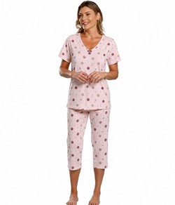 Pijama Feminino Capri Poá Paulienne (558.77) 100% Algodão