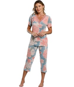 Pijama Feminino Capri Hibisco Paulienne (676.77) Liganete