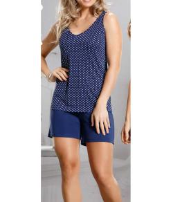 Pijama Feminino Curto Regata Liganete Poá Paulienne Classic (8972-1/C.B2.067.99)