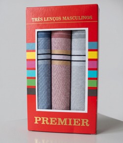 Lenços Presidente Premier (3242) 32x32cm - Caixa 3 Unidades