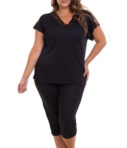 Pijama Feminino Capri Liganete Sepie (2470) Preto - Plus Size