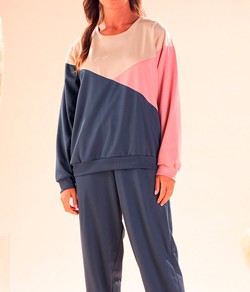 Pijama Feminino Longo Tricolor Pzama Anna K (100155)