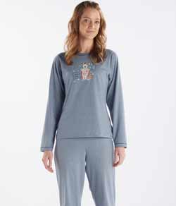 Pijama Feminino Longo Cachorrinho Pzama (300043) Algodão